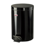 Ведро-контейнер для мусора (урна) с педалью LAIMA "Classic", 12 л, черное, металл