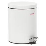 Ведро-контейнер для мусора (урна) с педалью LAIMA "Classic", 5 л, белое, глянцевое, металл