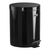 Ведро-контейнер для мусора (урна) с педалью LAIMA "Classic", 5 л, черное, глянцевое, металл
